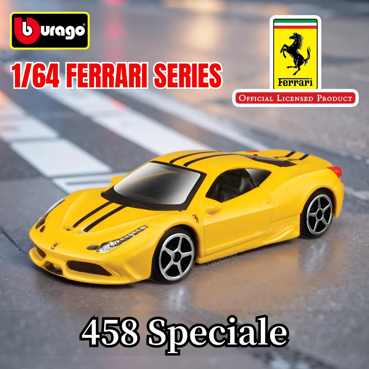 Bburago 1:64 Ferrari 458 Speciale Car Model Scale Replica F40 F50 296 Enzo Roma Diecast Miniature Art Traffic Figure Kid Boy Toy