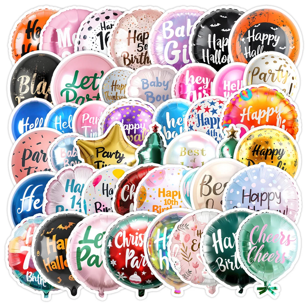 50/100PCS English Balloon Graffiti Stickers Water Cup Phone Computer Luggage Waterproof Decoration Stickers Balloon Stickers