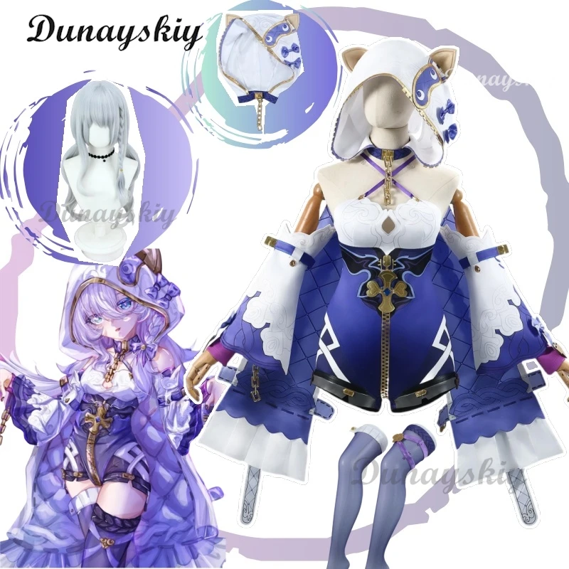 Theresa Apocalypse Cosplay Game Honkai Impact 3 Costume Accessories Wig Props Set Christmas Convention Party Carnival Customized