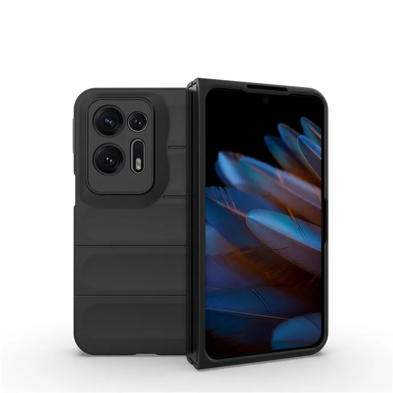 

For OPPO Find Ｎ2 Cover For OPPO Find Ｎ2 5G Case 7.1 inch Rubber Shockproof Soft Silicone Protective Bumper For OPPO Find Ｎ2