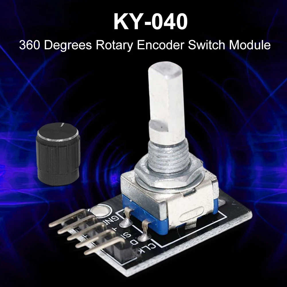 1-8 pces KY-040 módulo codificador rotativo de 360 graus com tampa do botão 5v módulo de placa de desenvolvimento de interruptor de sensor de tijolo para arduino