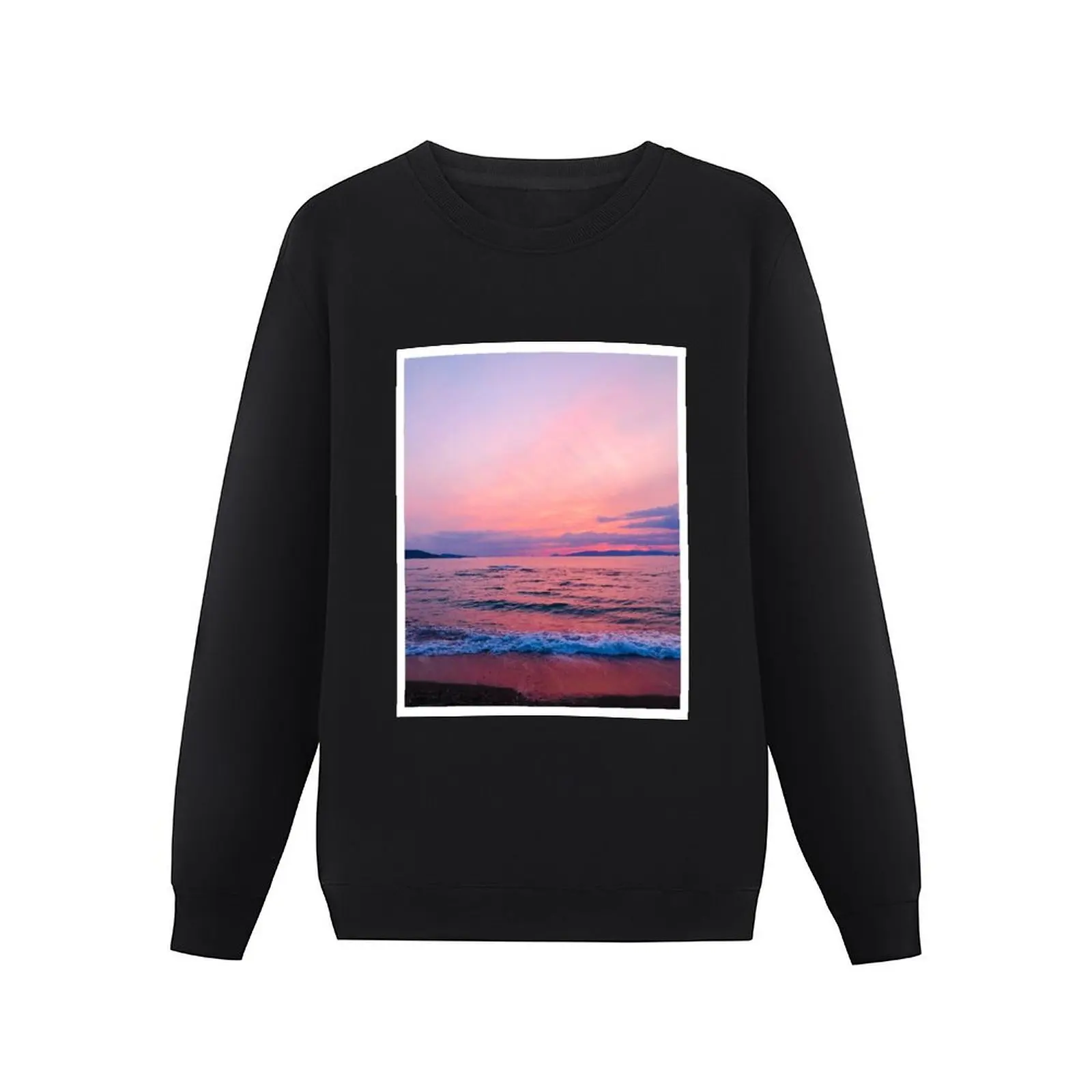 Pink Ocean Sunset Pullover Hoodie men's coat men's clothes graphic t shirts men sports sweatshirt man