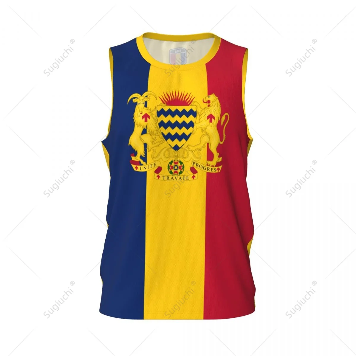 Chad Flag Men Basketball Sports Running Fitness Multifunction Sleeveless tshirt Exclusive Custom Name Nunber