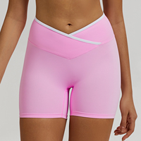 New European and American Color Cross Tight High Waist Yoga Shorts Sports Running Fitness Three-point Yoga Pants for Women