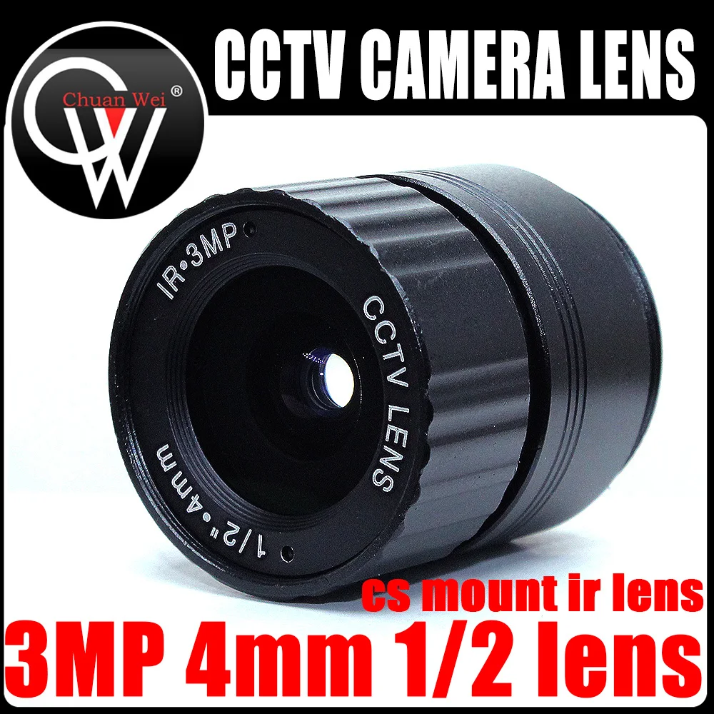 

HD 3.0Megapixel IR CCTV Lens 3MP 4mm CS Lens F2.0 Image Format 1/2" for HD Security Cameras BOX