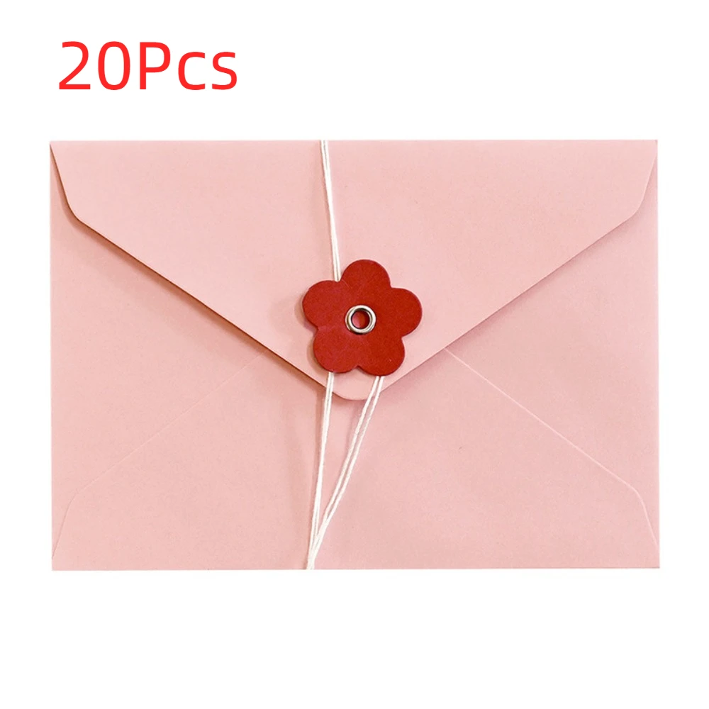 

20Pcs Vintage Valentine Window Envelopes Love Gift Envelope Kraft Paper Envelopes Handmade Gift Packaging Bag