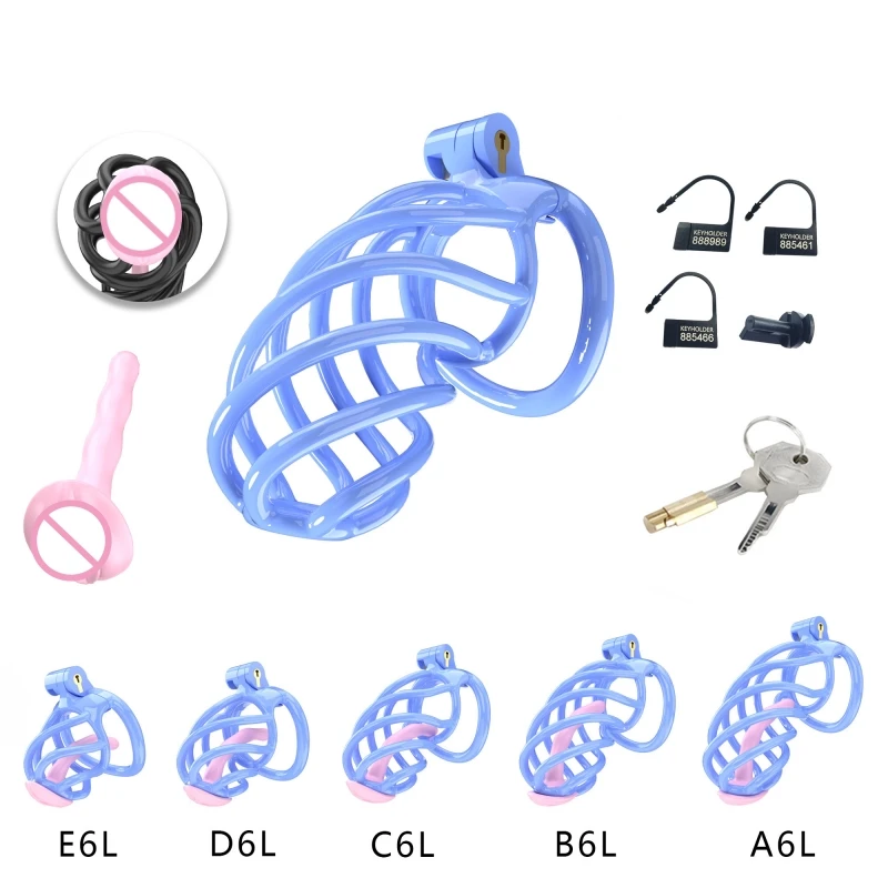 2024 New S Spiral Chastity Lock Anti Cheating Chastity Device Male Cock Cage with 5 Sizes Penis Ring Male Sex Toys Adult Sex Toy