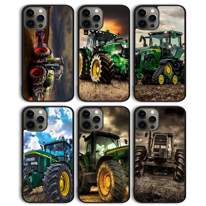 Funda trasera para teléfono con Tractor de vehículos agrícolas, funda trasera para iPhone 16 15 SE2020 14 13 Pro Max 12 Mini X XR XS Max Plus 11 Pro Max