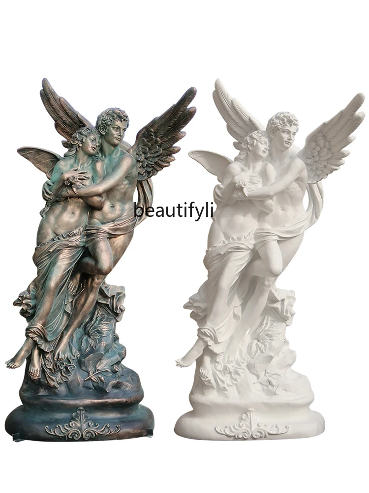 Couple Statue Four Seasons Bright Angel Sculpture Large FRP Figure Art Decoration Ornaments