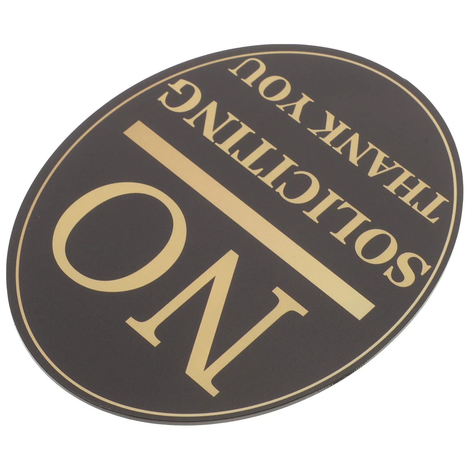 Acrylic No Soliciting Sign for Door Window Front Porch House Exterior Waterproof Heavy Duty Gold Text Clear Prohibition Sign