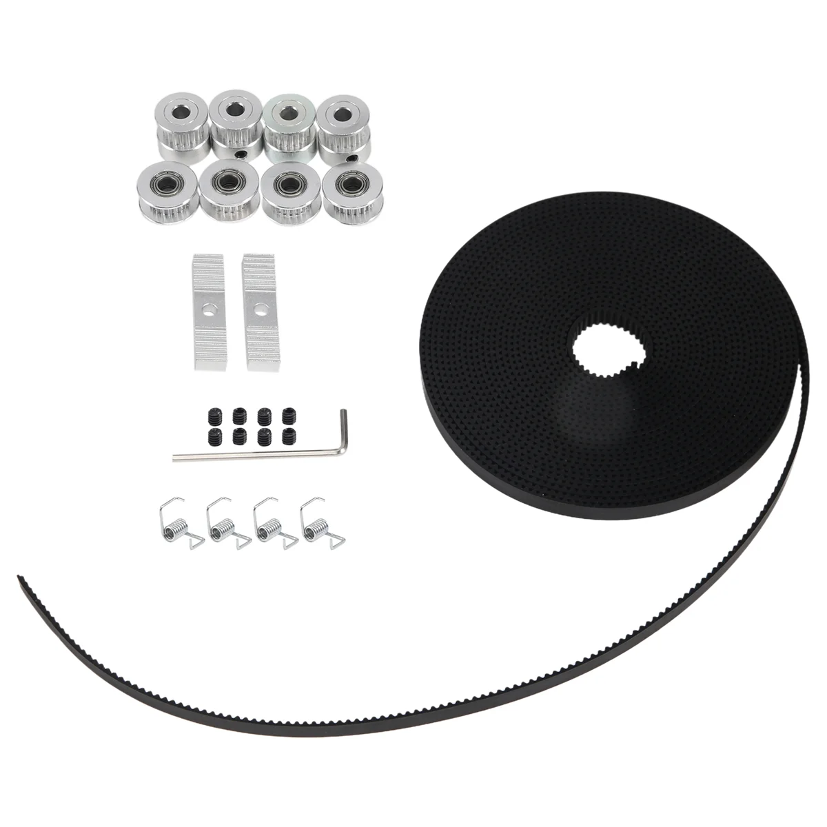Durable 5Mx6Mm Gt2 Timing Belt +4Pcs 20 Tooth 5Mm Inner Diameter Pulley +4Pcs Idler + 4Pcs Tensioner Spring Torsion +2Pcs Gear C