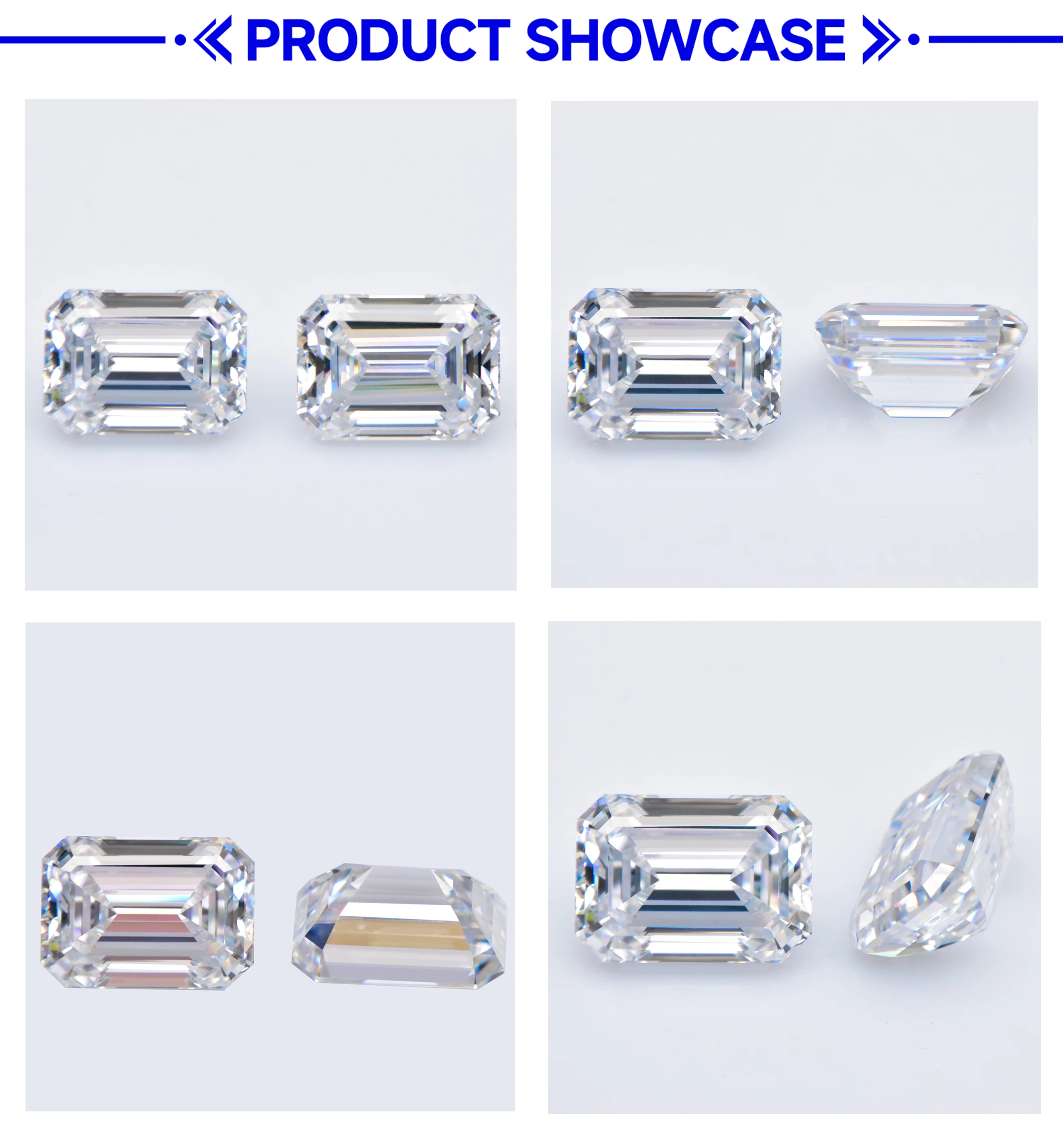 D VVS قطع الزمرد الأبيض مويسانيتي مفكوك 2*3 مللي متر-9*11 مللي متر 0.15ct-5ct GRA شهادة مويسانيتي الماس لصنع المجوهرات