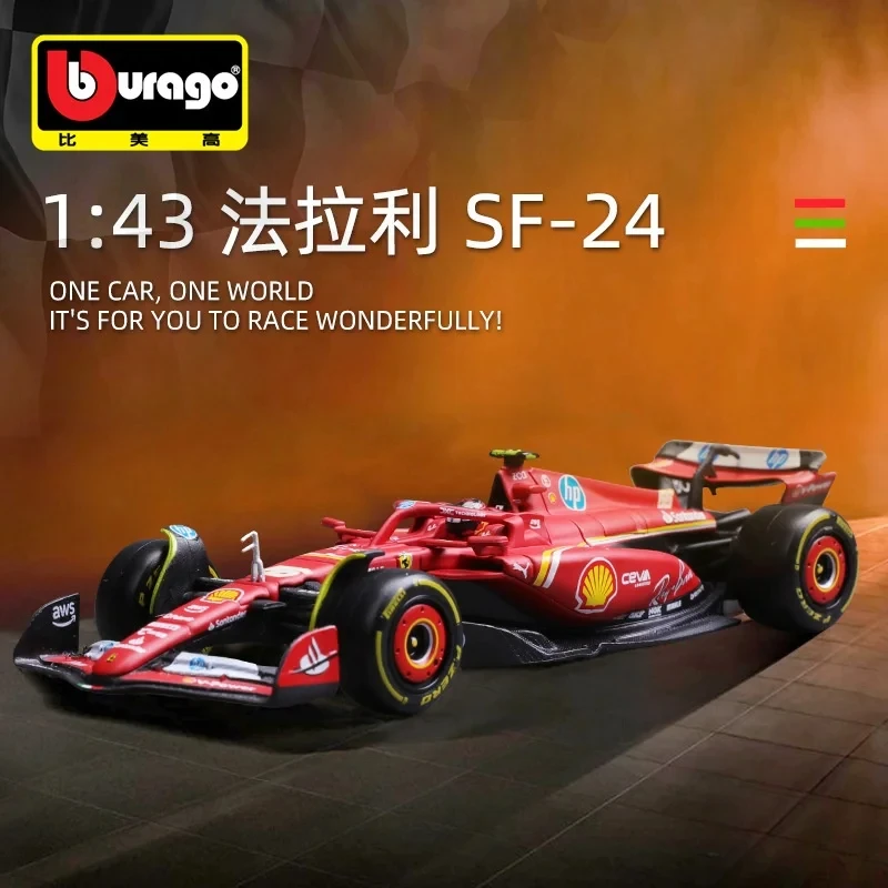 Original Bburago F1 1:43 Ferrari SF-24 Alloy Miniature Diecast Model Formula 1racing Alloy Luxury Vehicle Toys F1 Car Kids Gifts