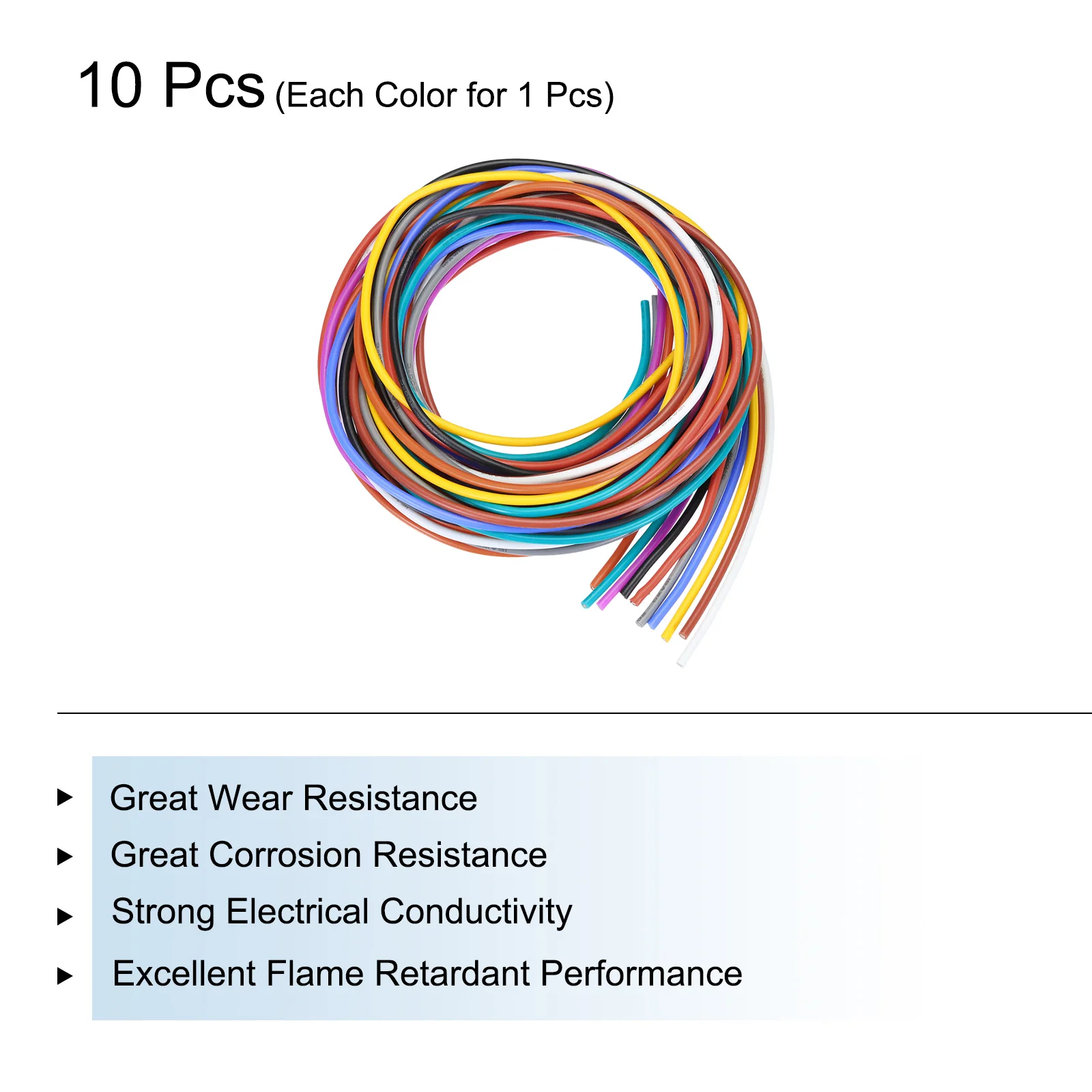 uxcell 1Set 1.5/3/9Meter 16-30AWG Flexible Electrical Wire 16-30 Gauge PVC Hookup Wire 10Color for Electronics Automotive