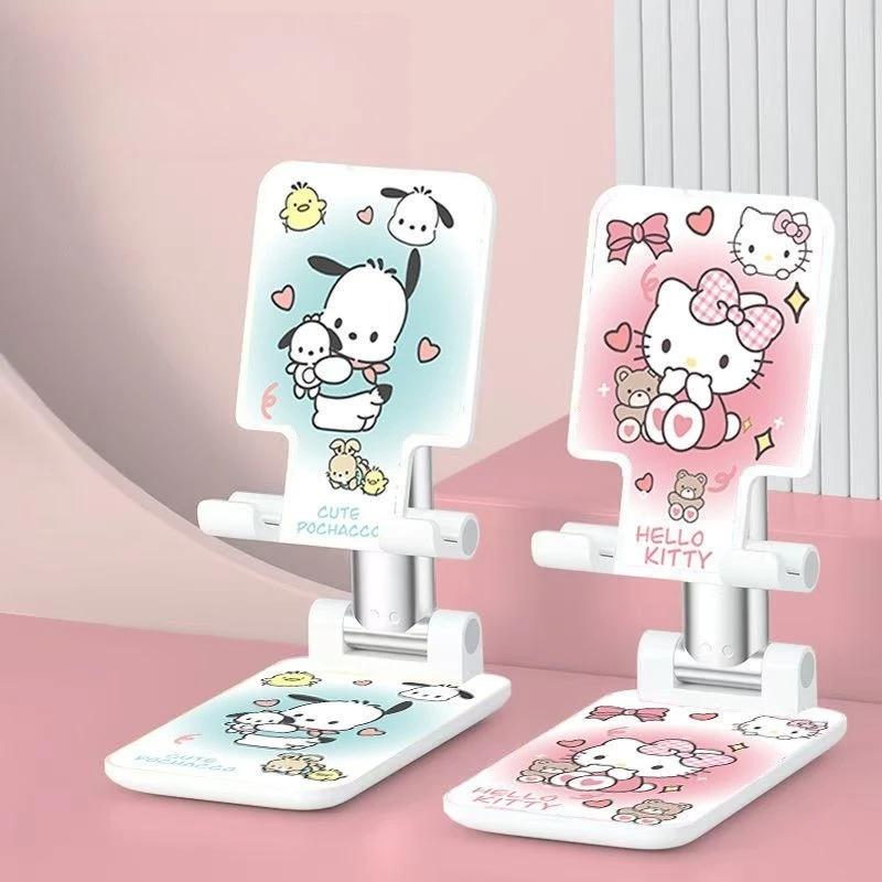 Soporte Telescópico Plegable para Ver Televisión, Diseño de Hello Kitty, para Transmisiones en Vivo desde el Móvil