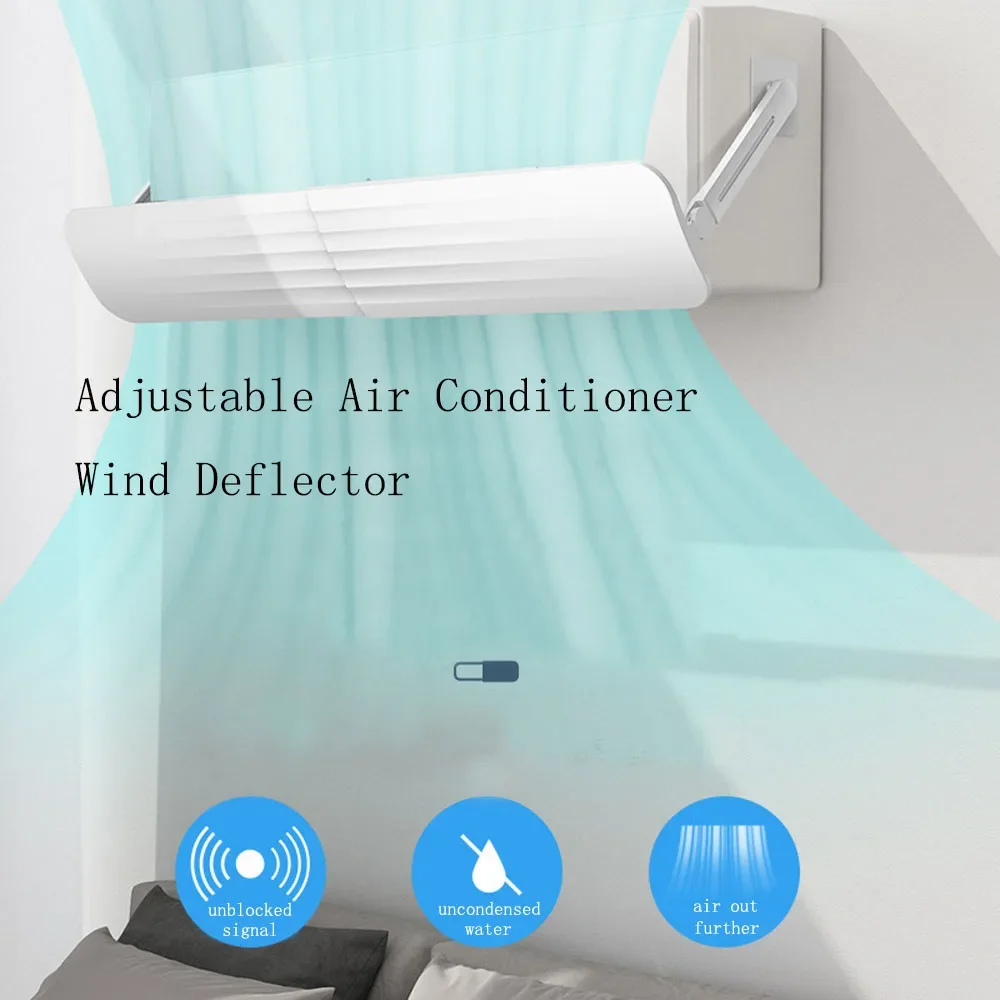 AC Wind Deflector Adjustable Anti-direct Angle Cover Air Conditioning Outlet Blowing Windshield Baffle White Pink Green