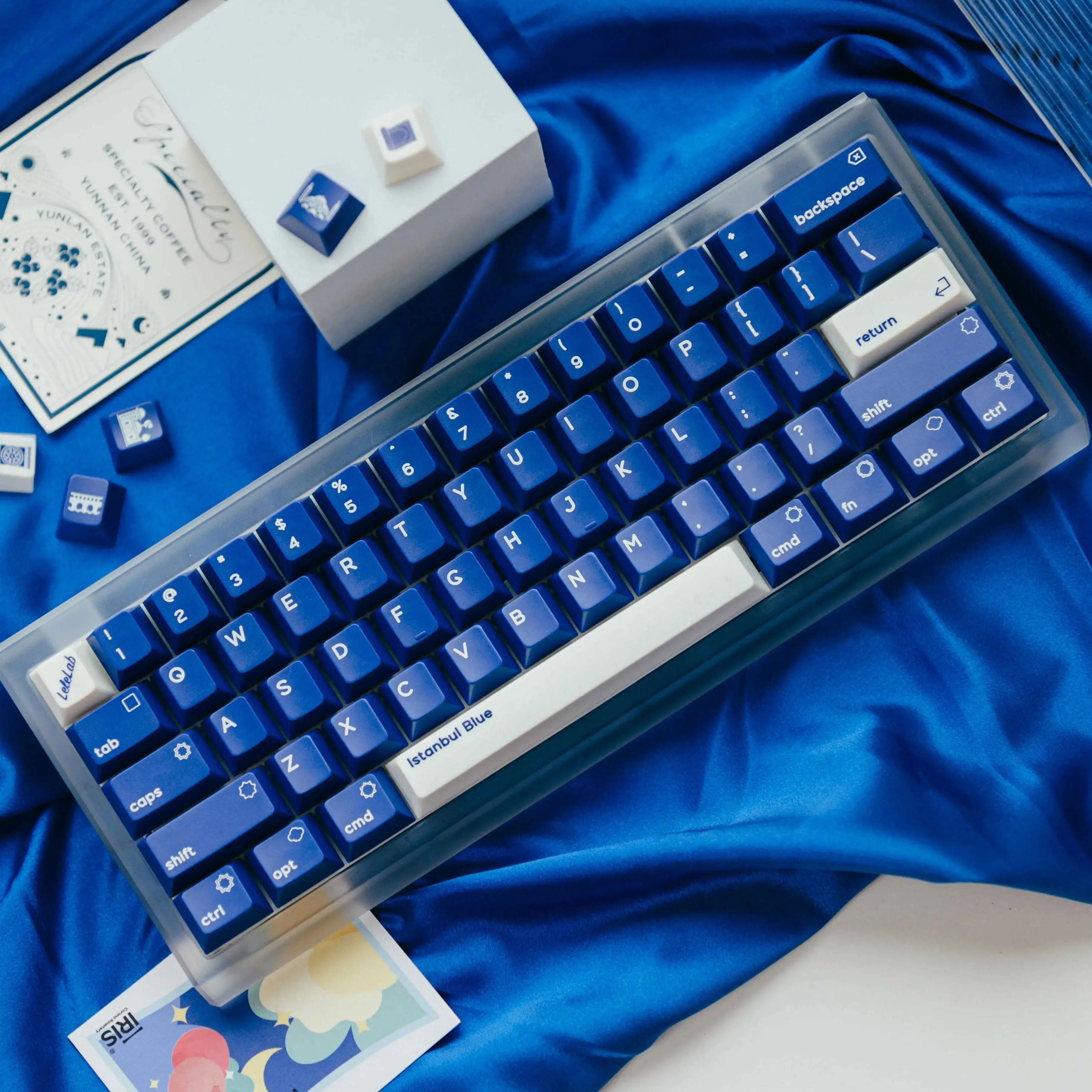 

LeleLab Istanbul Blue Keycap ABS Elegant Cherry Profile for Fit 60%-1087% Peripheral Keycaps for Mechanical Keyboard Accessories