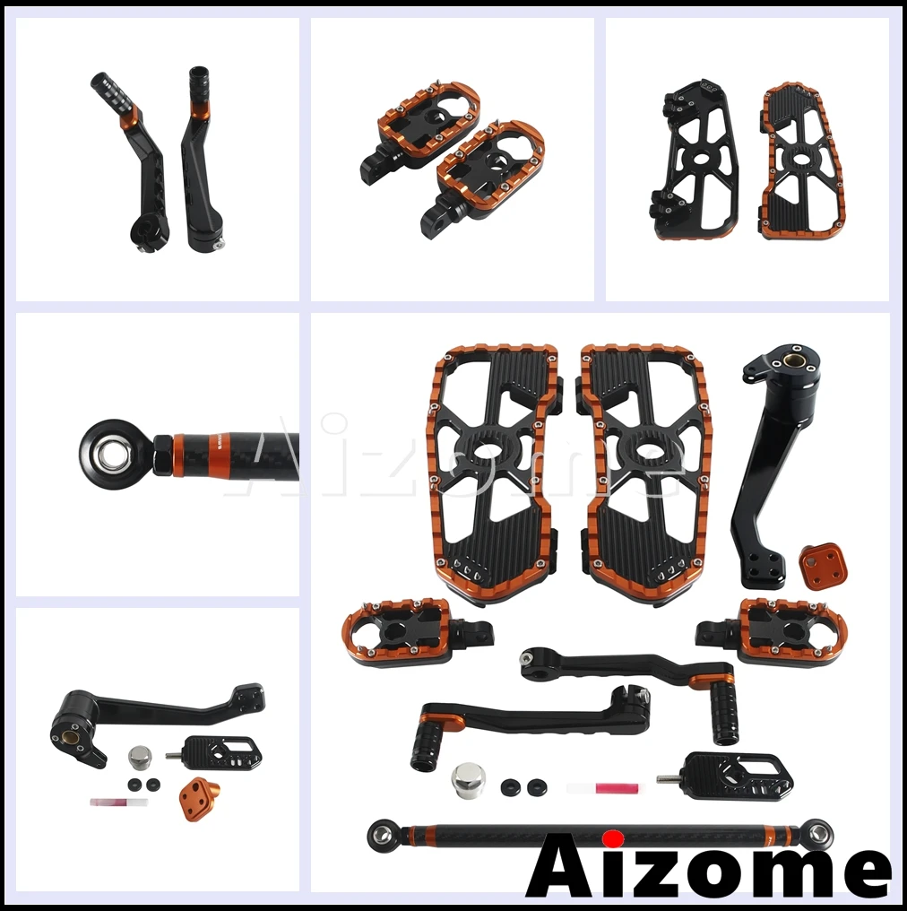 Aluminum Motorcycle Front Floorboards Pedal Footpeg Shifter Brake Arm Kit For Harley Touring FLHXS FLHXSE FLTR FLTRX FLHT 14-26