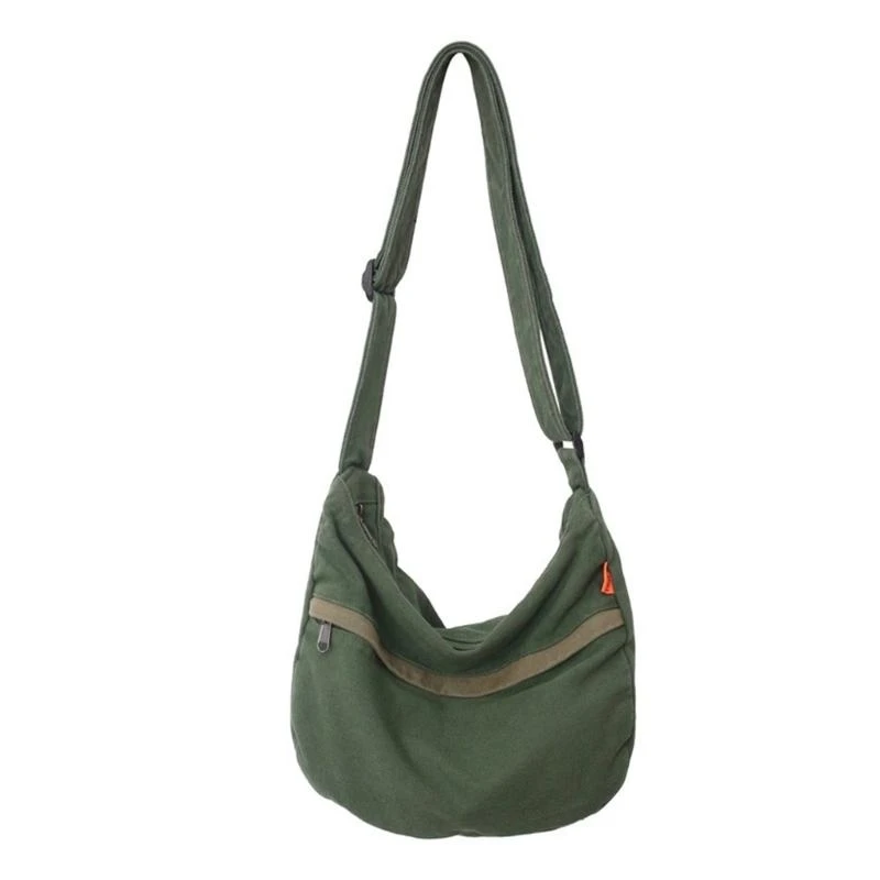 Large Capacity Shoulder Bag for Unisex Canvas Crossbody Bag Korean Bag