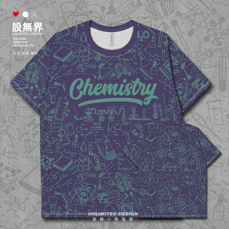 Sujet chimie connaissance art appareil de laboratoire formule moléculaire ligne fléer hommes t-shirt t-shirts marques hommes vêtements d'été