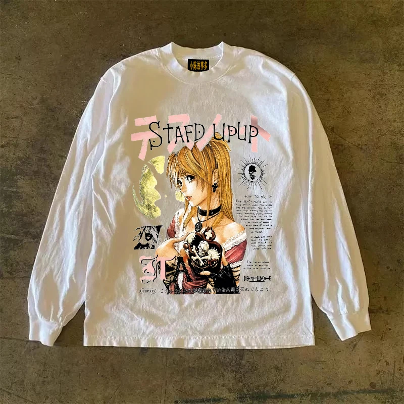 Heavyweight Pure Cotton Long Sleeve T-Shirt Unisex Vintage Style Streetwear Versatile 310gmao Xiaocheng Story Multi-Design