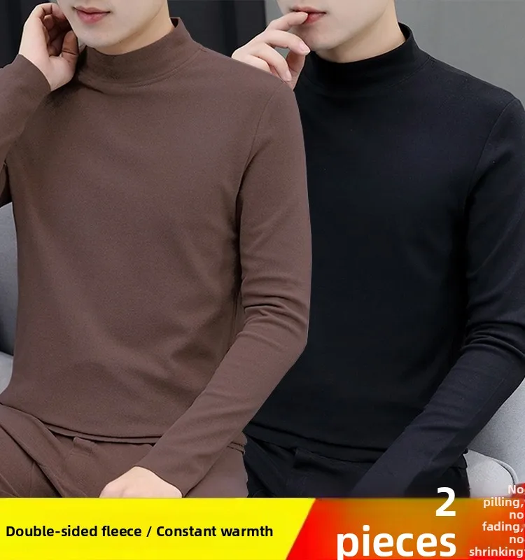 

Men's Autumn Thermal Pant Set Winter Double-sided German Velvet Warm Cold-resistant Underwear Base Layer Long Sve T-irt