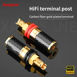 Pure copper gold-plated HIFi terminal block sound amplifier panel banana plug female base speaker cable socket