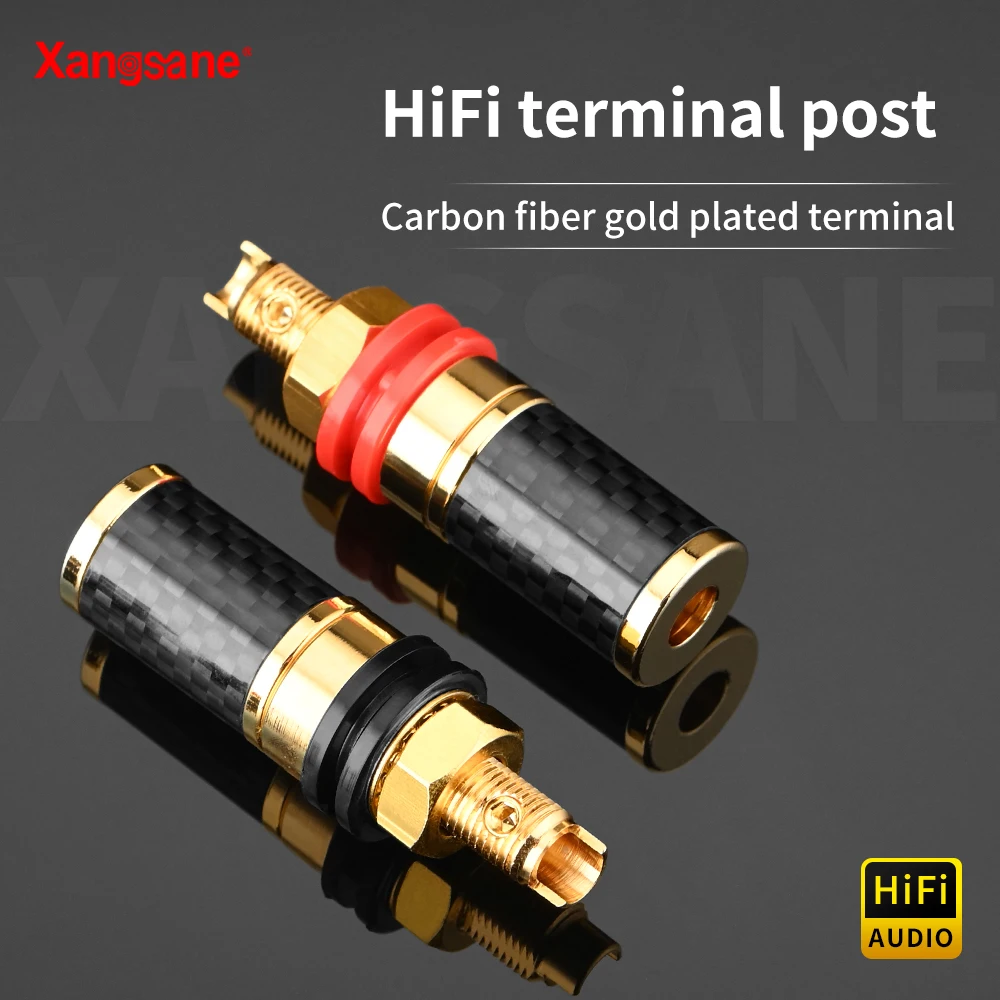 Pure copper gold-plated HIFi terminal block sound amplifier panel banana plug female base speaker cable socket