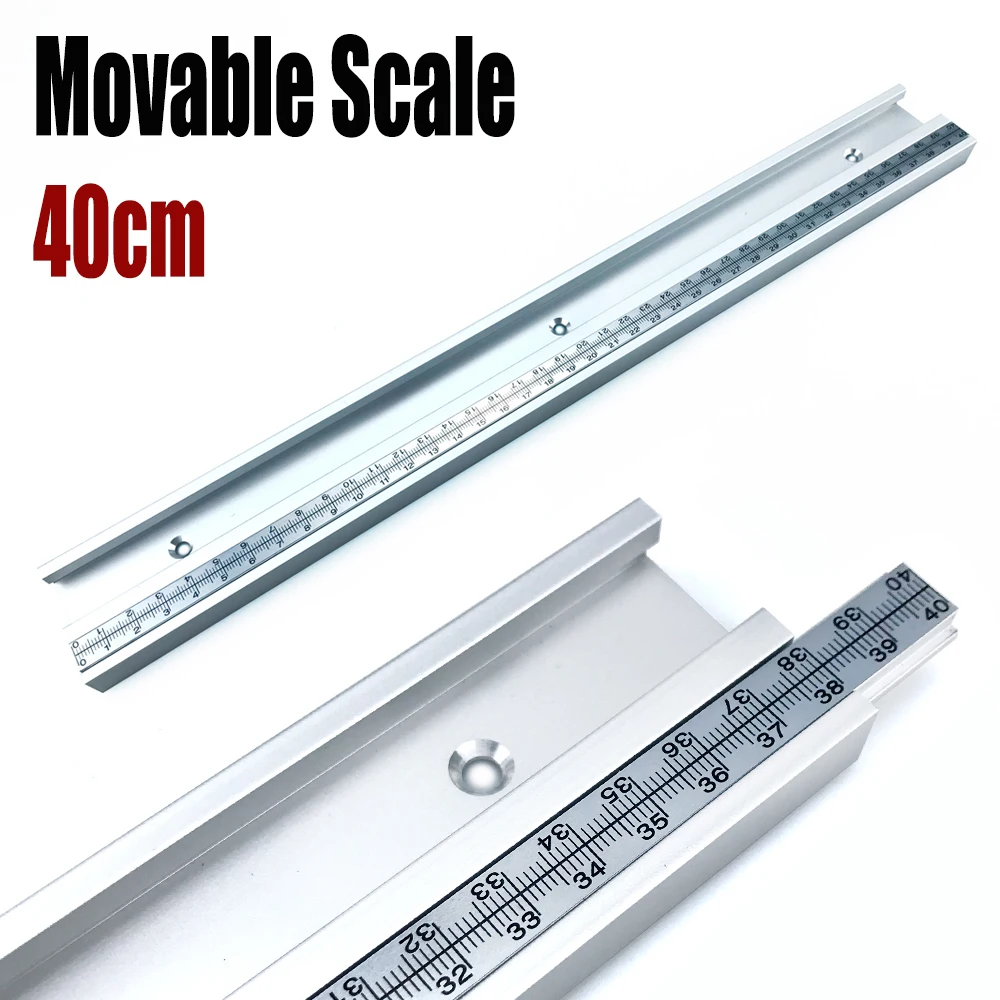 45 #   Chute T Track met Schaal T-tracks Slot Verstek Track 300-600mm 45 Type Chute, houtbewerking Tafelzaag Werkbank DIY Tool