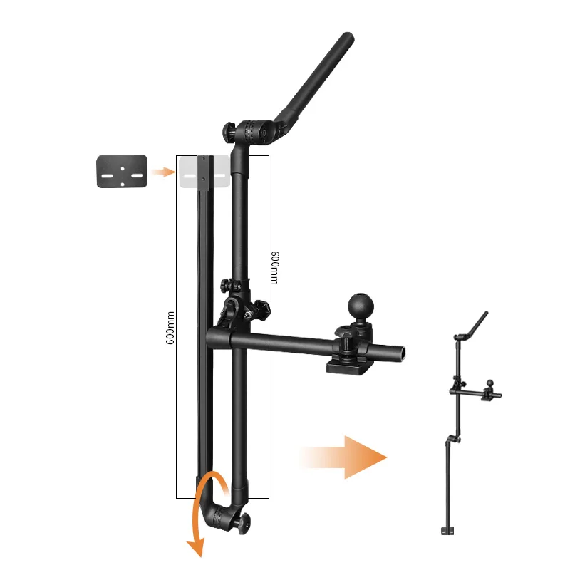 

1323mm And 1723mm Long Length Adjustable Telescopic Fish Finder Mount For Fishing Rods