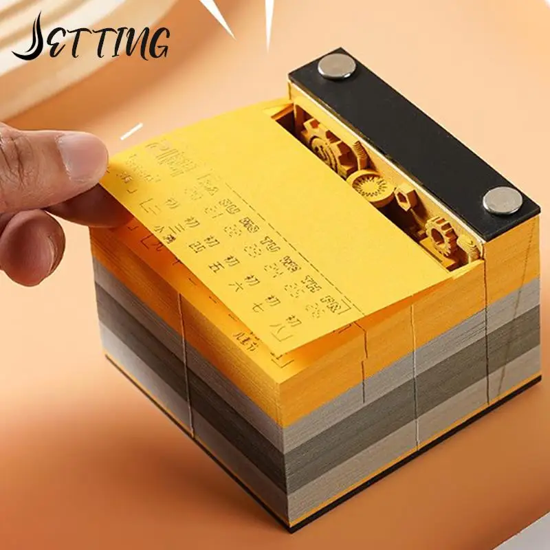 3D Sticky Notes Creative Hand-tear Paper Carving Crafts Home Study Office Desktop Decorations Ornaments Student Gifts