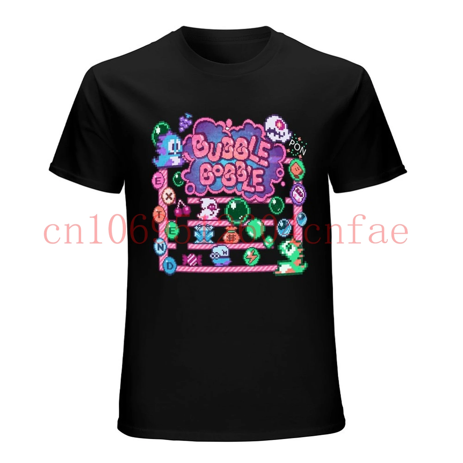 Pure Cotton Bobble Bubble Retrogaming Nes Arcade Game Nostalgia T Shirt Unique Design For Man T-shirt Crewneck