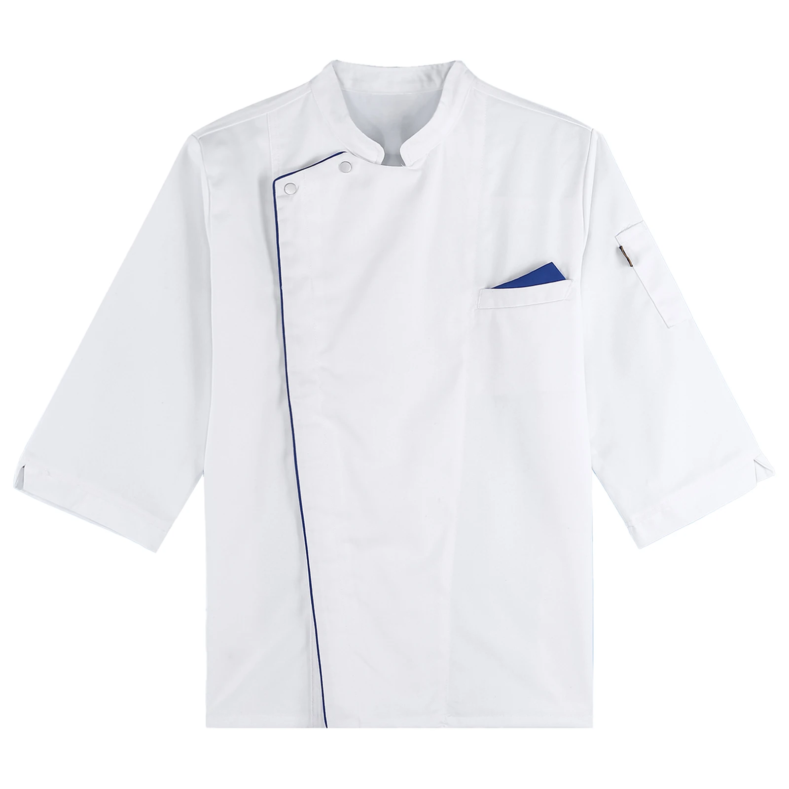 Unisex profissional mangas curtas Chef Uniforme Trabalho, cozinheiro camisa, garçom camisa, mandarim, cozinha, Hotel, restaurante, jaqueta, Llaboral