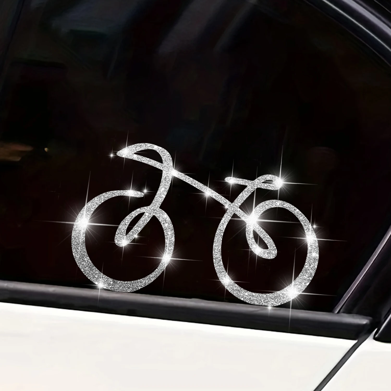 1개 반짝이는 자전거 자동차 스티커 자체 접착식 설치가 용이 자동차, 트럭, 오토바이에 적합 최고의 선물