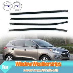 4PCS Car Outer Windows Rubber Weatherstrip For Hyundai Tuscon IX35 2010-2015 Waterproof Pressure Strip Sealing Strip Accessories
