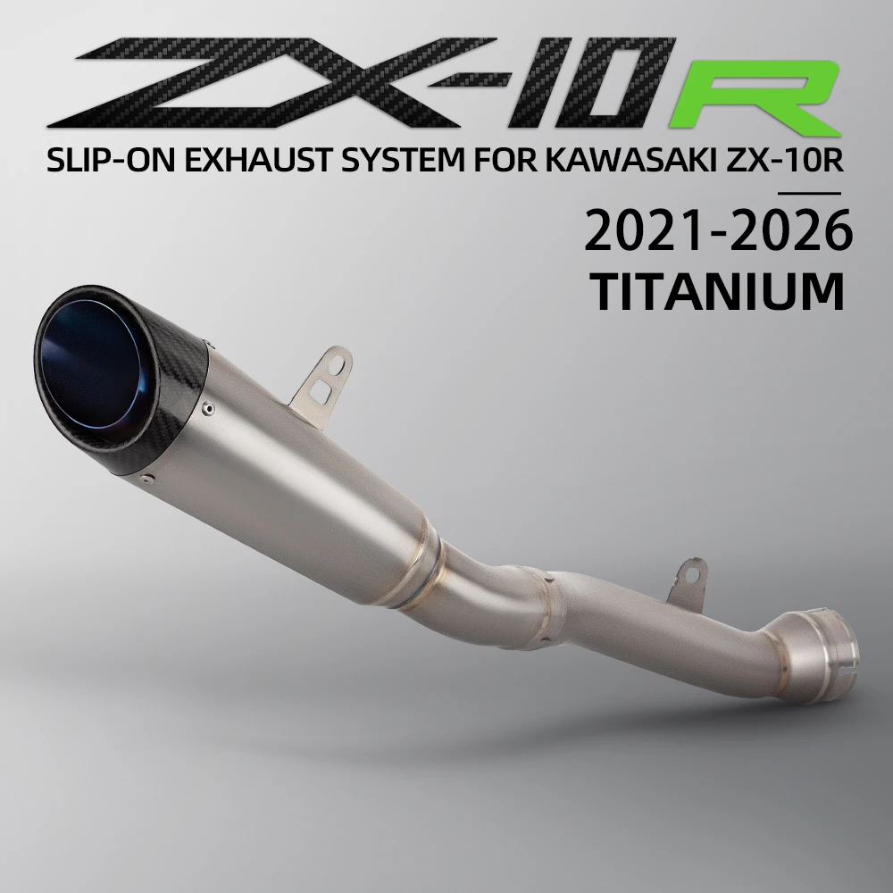

Racing kit For Kawasaki ZX10R ZX-10R 2021-2026 Slip on Line Motorcycle Exhaust Muffler Link Pipe Tail Tube