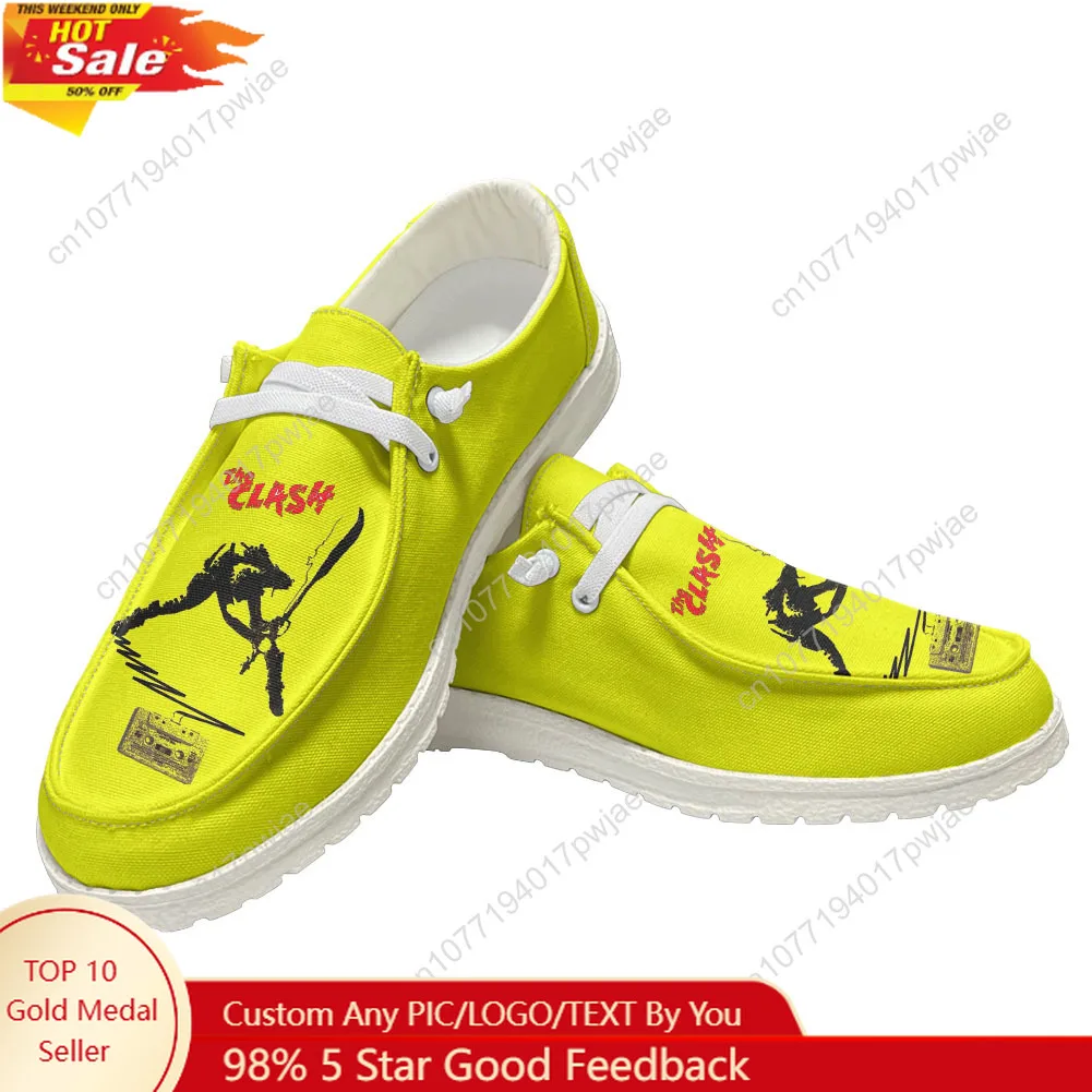 حذاء كاجوال The Clash Rock Band للرجال والنساء حذاء مسطح يسمح بمرور الهواء وخفيف الوزن وعالي الجودة حذاء كاجوال مسطح #1