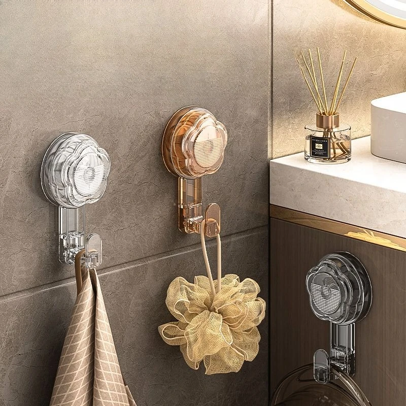 

1 PCS Strong Suction Cup Hook, No Punching, Bathroom Door, No Trace, Rotating Adhesive, Bathroom Door, Towel Hook