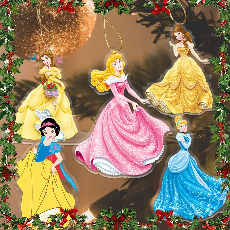 

Princess Christmas Tree Decoration Frozen 8cm Acrylic Pendant Bedroom Casement Window Decoration Pendant Holiday Gift