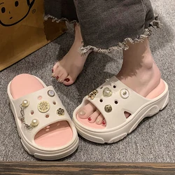 Women Summer Slippers EVA Clogs Shine Decoration Sandals Outdoor Garden Shoes Platform Slides Flip Flops Casual Slippers Female