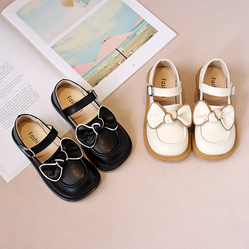 Girls Shoes Children Princess Small Shoes 2024 Spring and Autumn New Autumn Girls Black Loafer Single Shoes