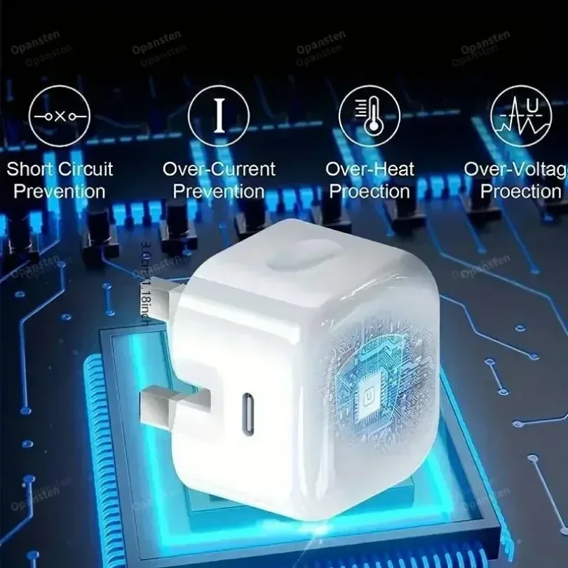 UK USB C-C Charger QC 3.0 Quick Charge PD 25W Foldable Type C Fast Charging Travel Wall Charger Power Adapter For iPhone 16 15 image 5