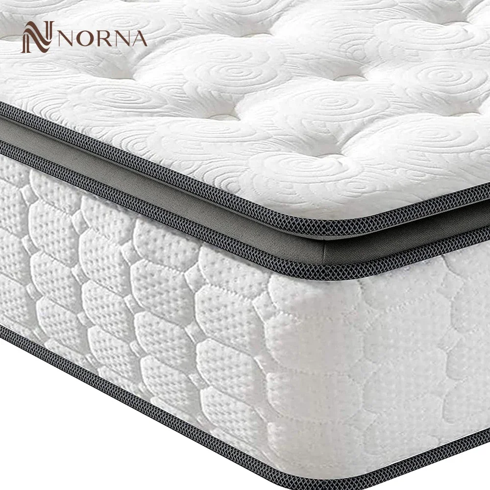 5 Stars Hotel Mattress 12 Inch Individual Pocket Coil Pillow Top Mattress Hypo Allergenic Orthopedic Mattress