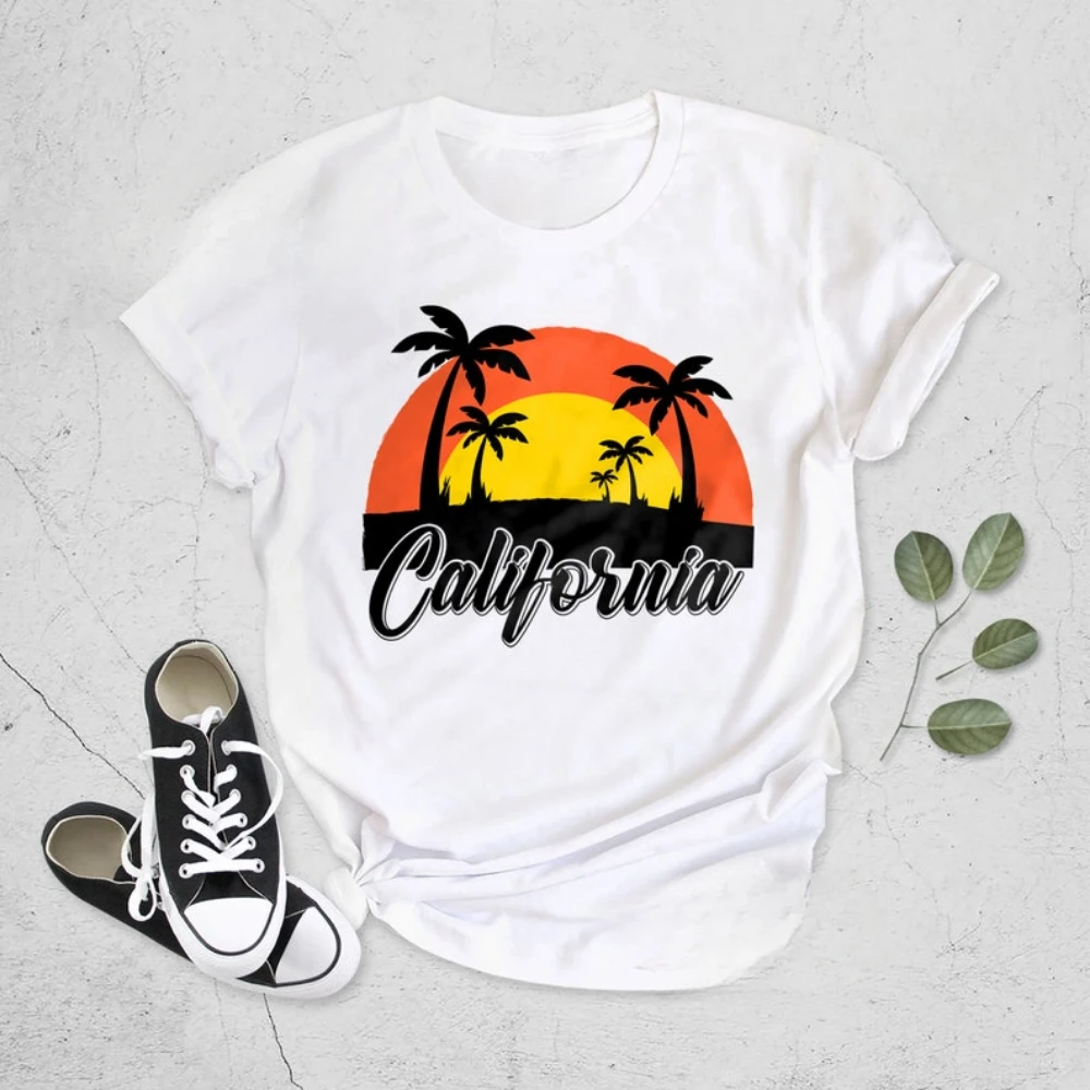 California Tops Los Angeles Tees LA Shirt California Gift Cali Shirt Printed T-shirt Tops Fit Sweatshirt for Daily Wear