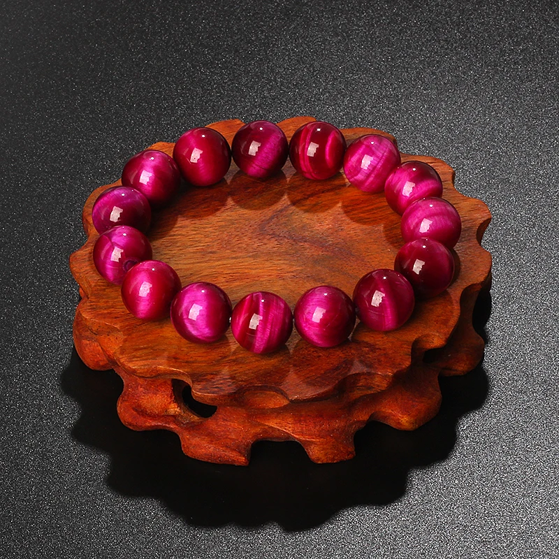 Lightning Rose Red Tiger Eye Bracelets Men 6-14mm Natural Energy Stone Beads Reiki Healing Bracelets for Women Jewelry Pulseras