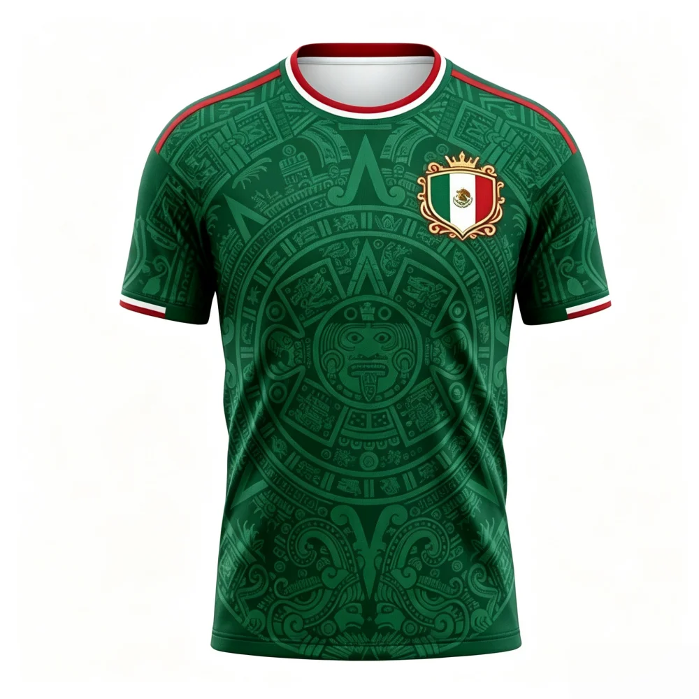 New Mexican National Creative Breathable Design Football Jersey Fan Friendly Quick Drying Casual Sports Men's Family Kids Tees