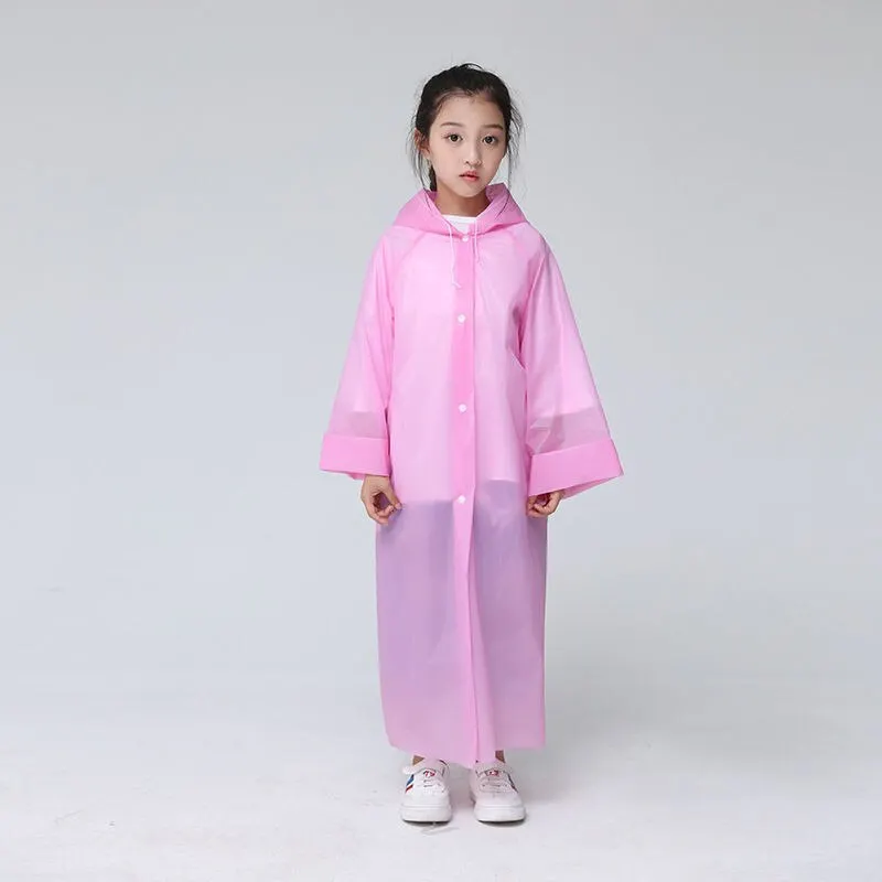 EVA Children Raincoats Raincoat Thickened Waterproof EVA Rain Coat Kids Clear Transparent Tour Waterproof Rainwear Suit