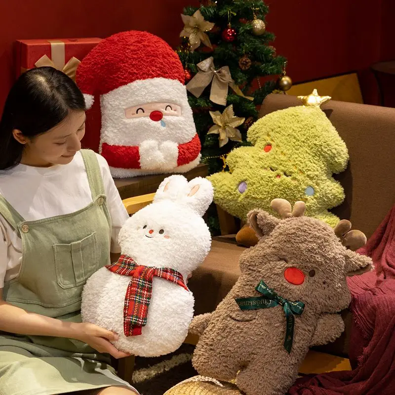 หมอนซานตาคลอสตกแต่งวันหยุดห้องนั่งเล่นโซฟาหมอนห้องนอน Snowman Christmas Gingerbread Man