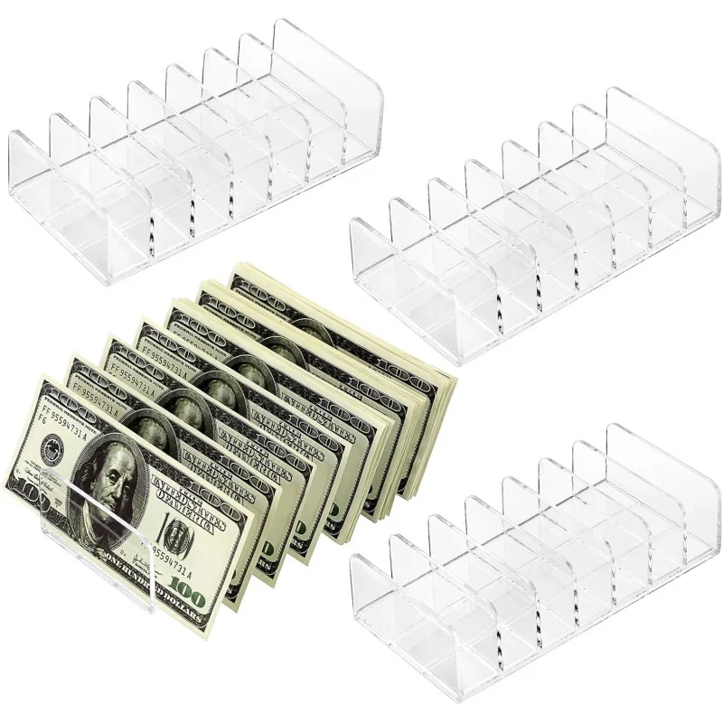 4-Plastic Eyeshadow Palette Makeup Organizer-Slot File Mail Organizer Clear Desktop Bill Divider Holder Cosmetic Accessor