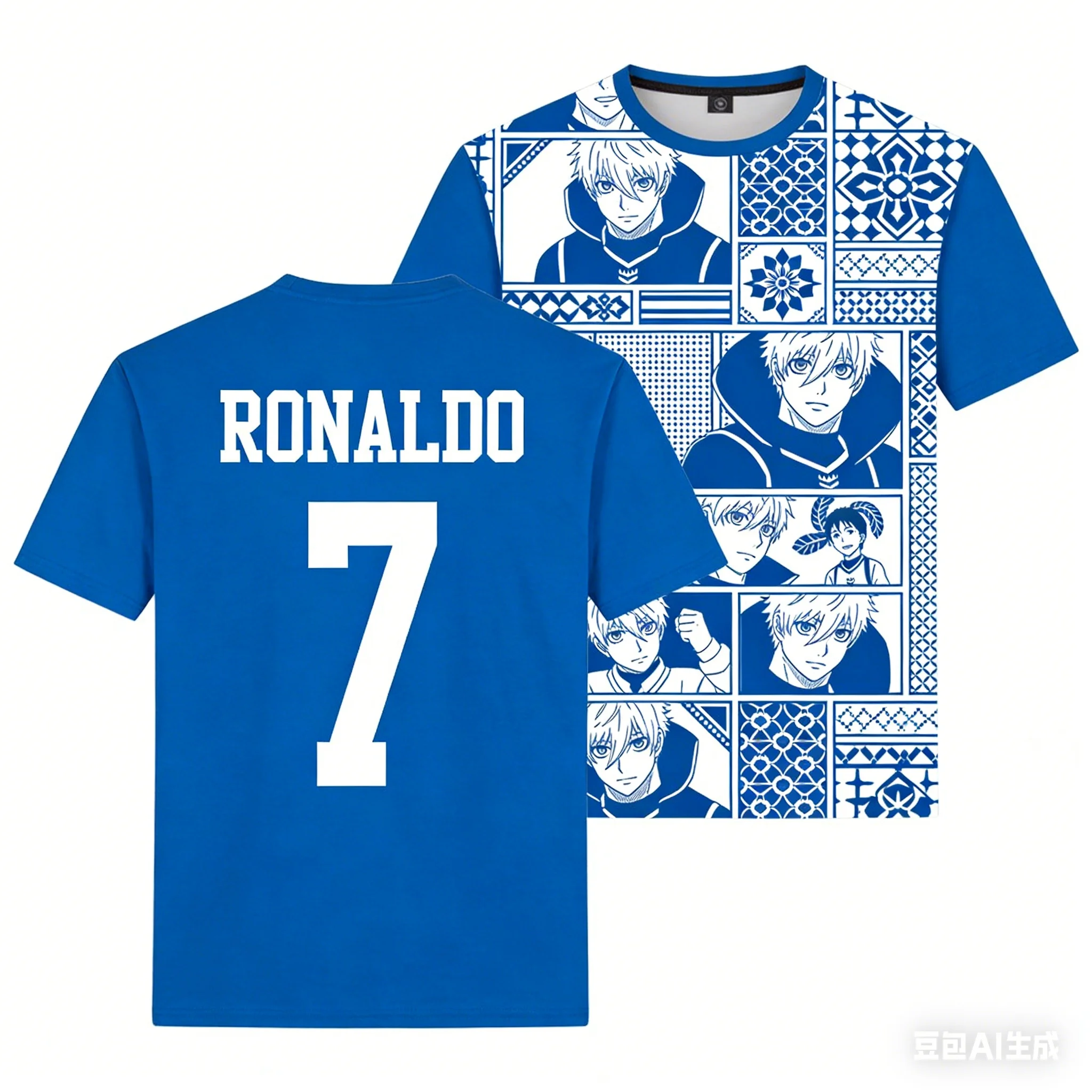 

Футболка унисекс с принтом номера от коллаборации Blue Prison × Football Star, в уличном стиле, свободного кроя, повседневная, с коротким рукавом